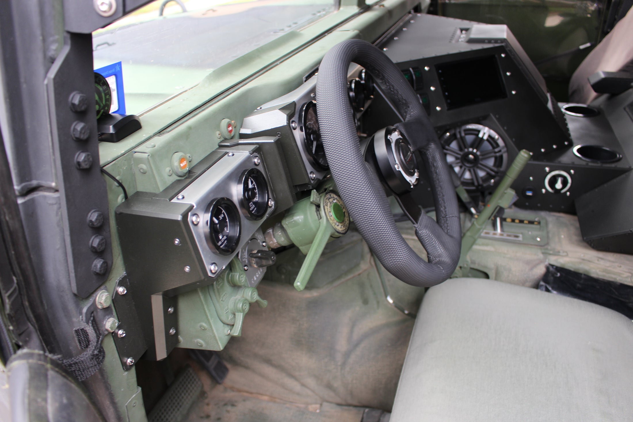 Humvee Center Console, HMMWV interior, Hummer, H1, dog house American Machine